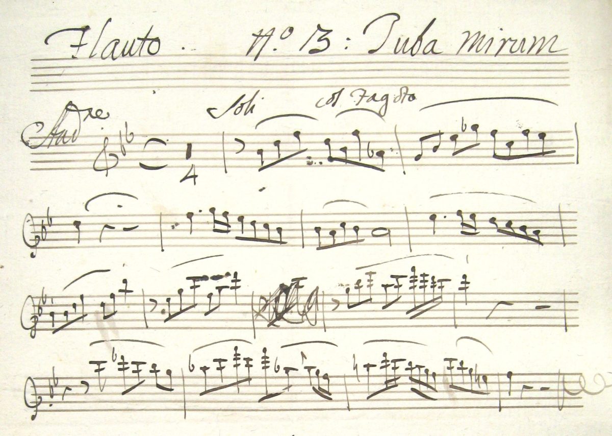 W. A. Mozart: Requiem KV 626, Flötenstimme (Detail)