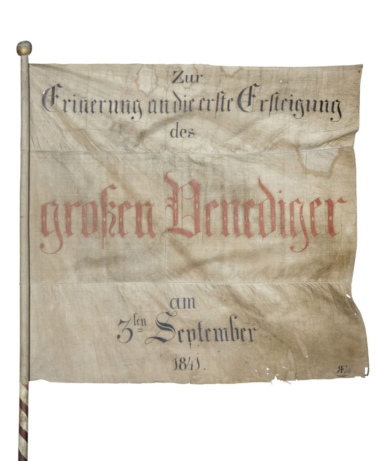 Fahne der Erstbesteigung des Großvenedigers am 3. September 1841